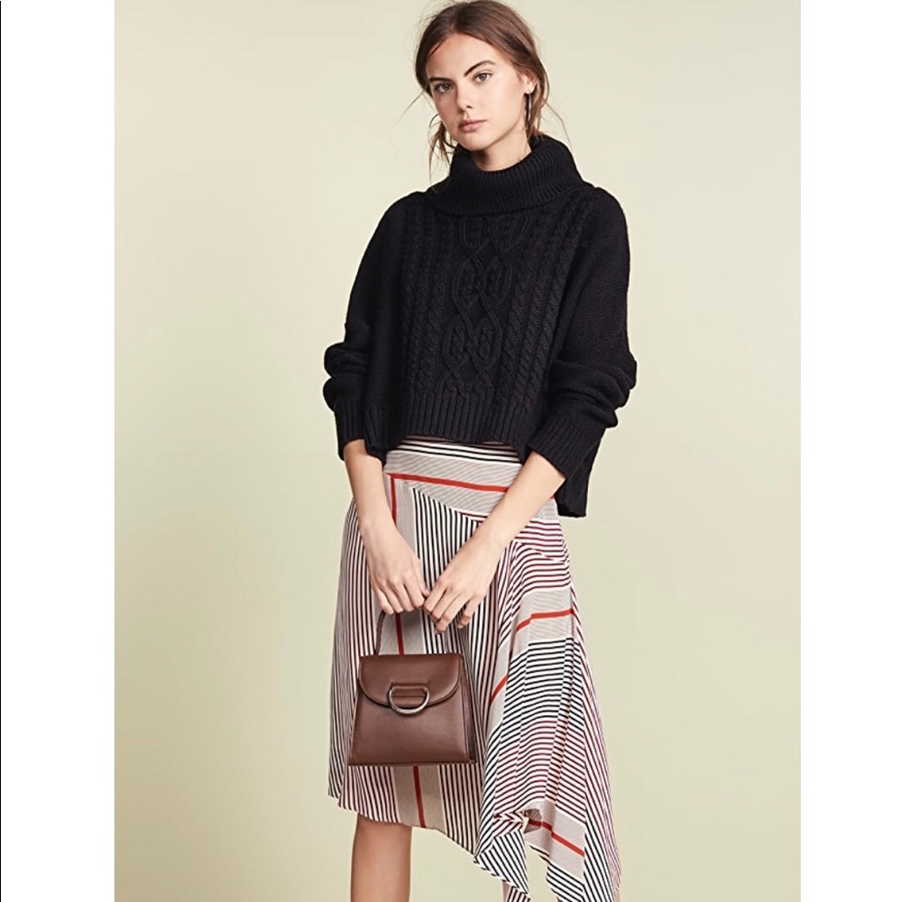Joie Striped Midi Skirt in Ivory, Black & Rust